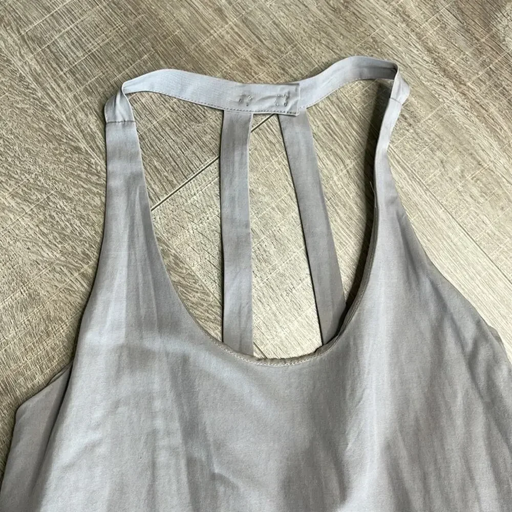 BIRD JUICY COUTURE Gray Strappy Sleeveless Mini Dress Zipper Pockets Women’s XS